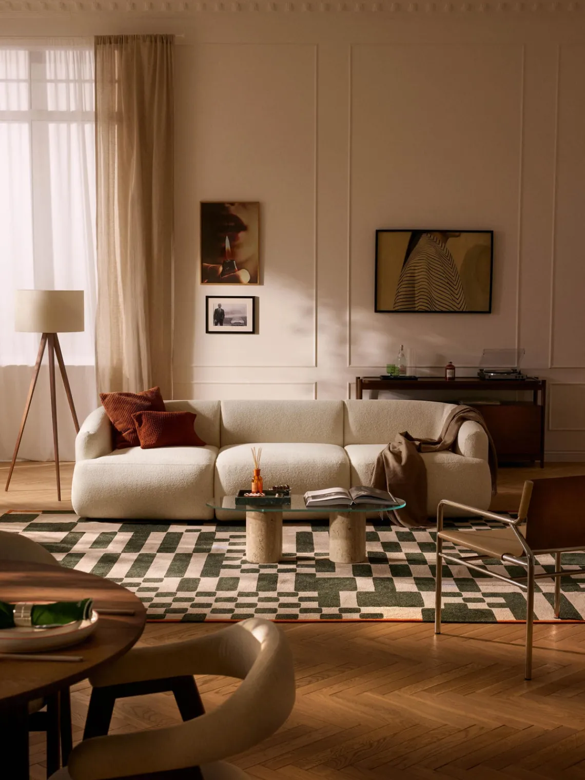 Hot Módulo central en tejido bouclé Sofia Sofás