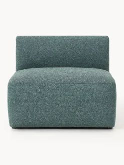 Sofás>Westwing Collection Módulo central en tejido bouclé Sofia Bouclé jaspeado, azul petróleo