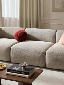 Sofás>Westwing Collection Módulo central en tejido bouclé Sofia Bouclé jaspeado, beige