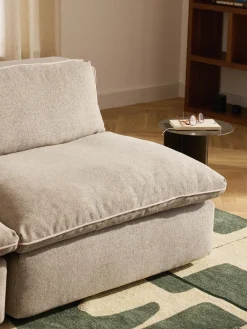 Sofás>Westwing Collection Módulo central Felix Tejido grueso beige