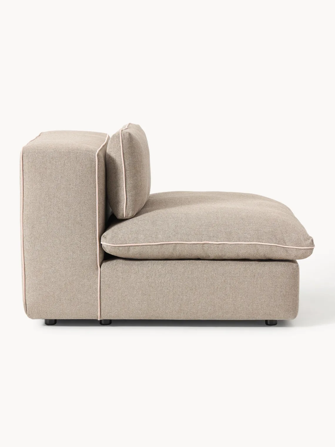 Sofás>Westwing Collection Módulo central Felix Tejido grueso beige