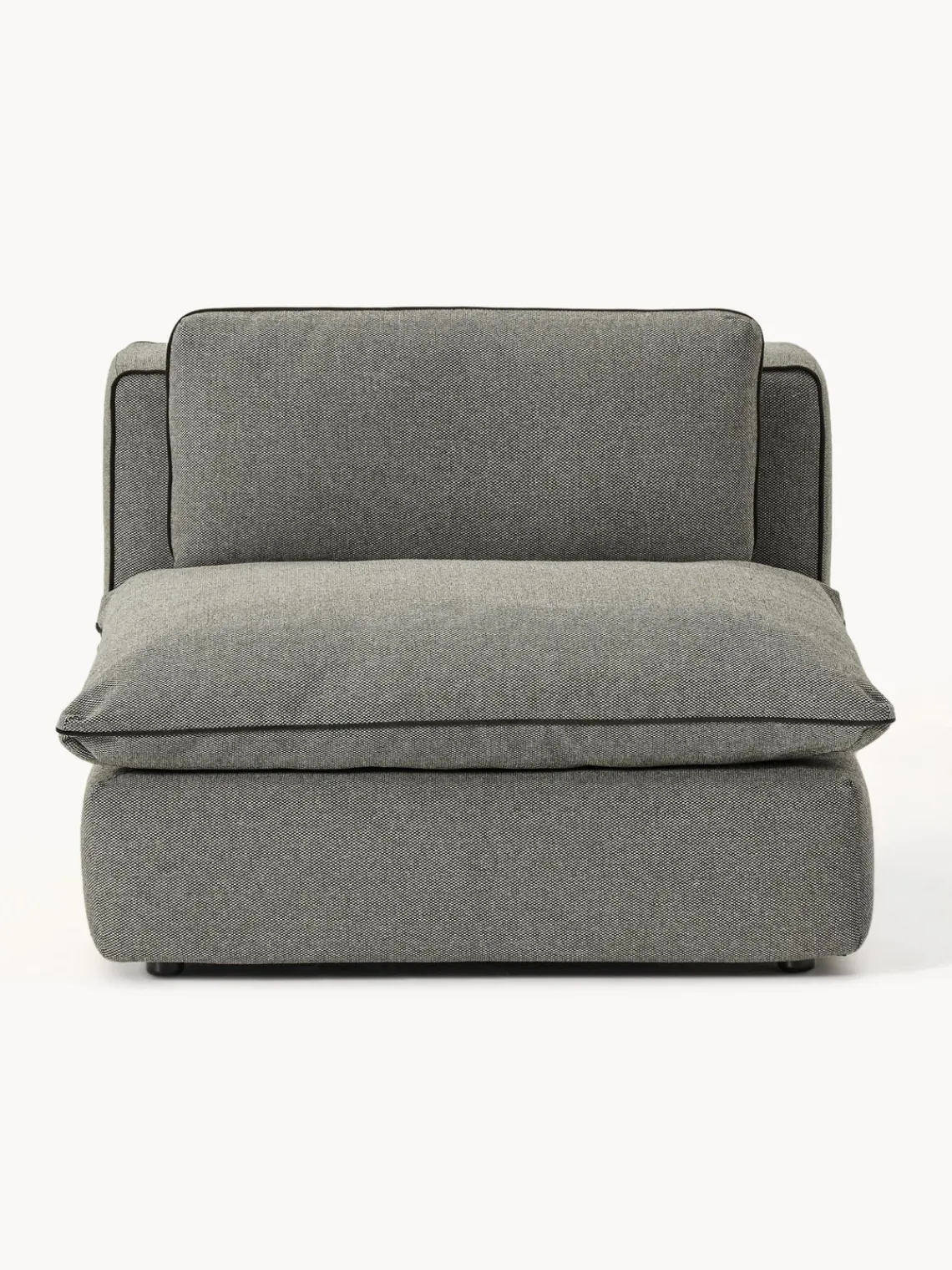 Sofás>Westwing Collection Módulo central Felix Tejido grueso gris oscuro