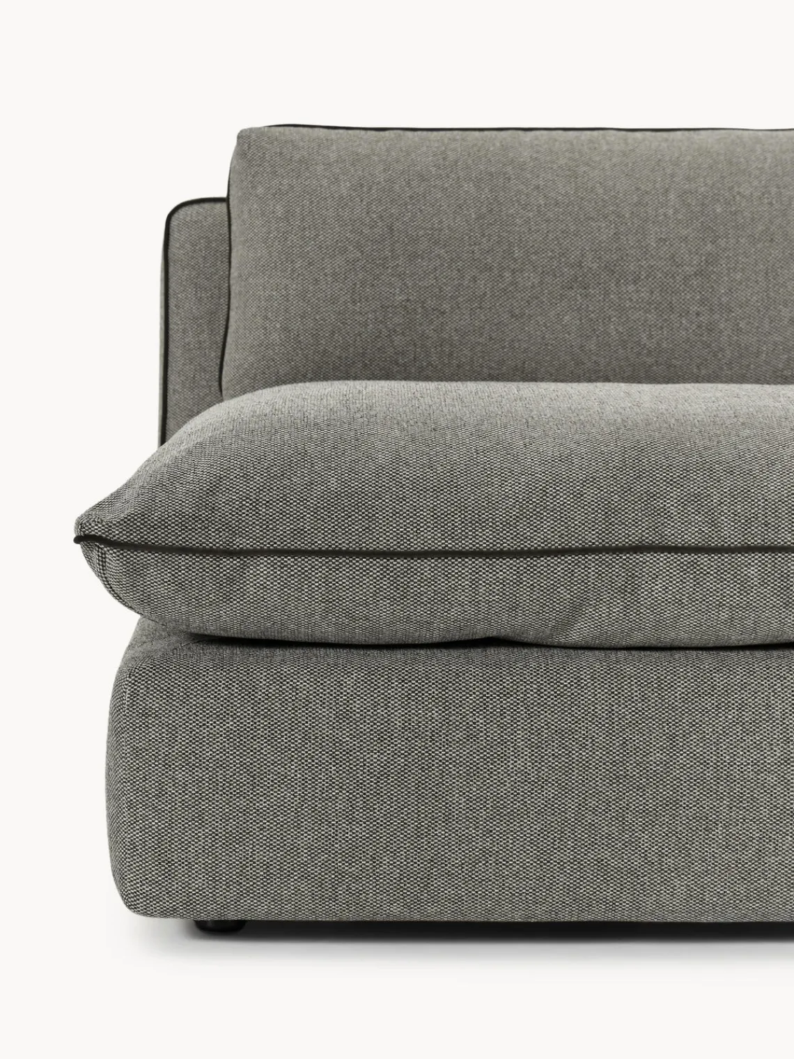 Sofás>Westwing Collection Módulo central Felix Tejido grueso gris oscuro