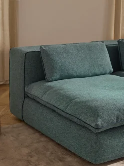 Sofás>Westwing Collection Módulo central grande Felix Tejido grueso verde turquesa