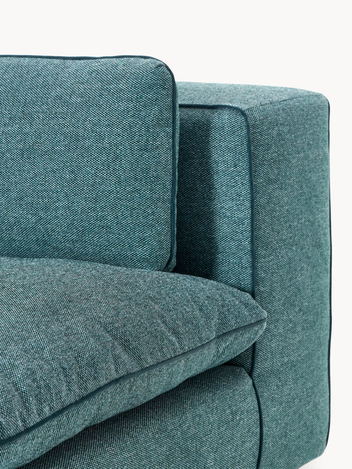 Sofás>Westwing Collection Módulo central grande Felix Tejido grueso verde turquesa