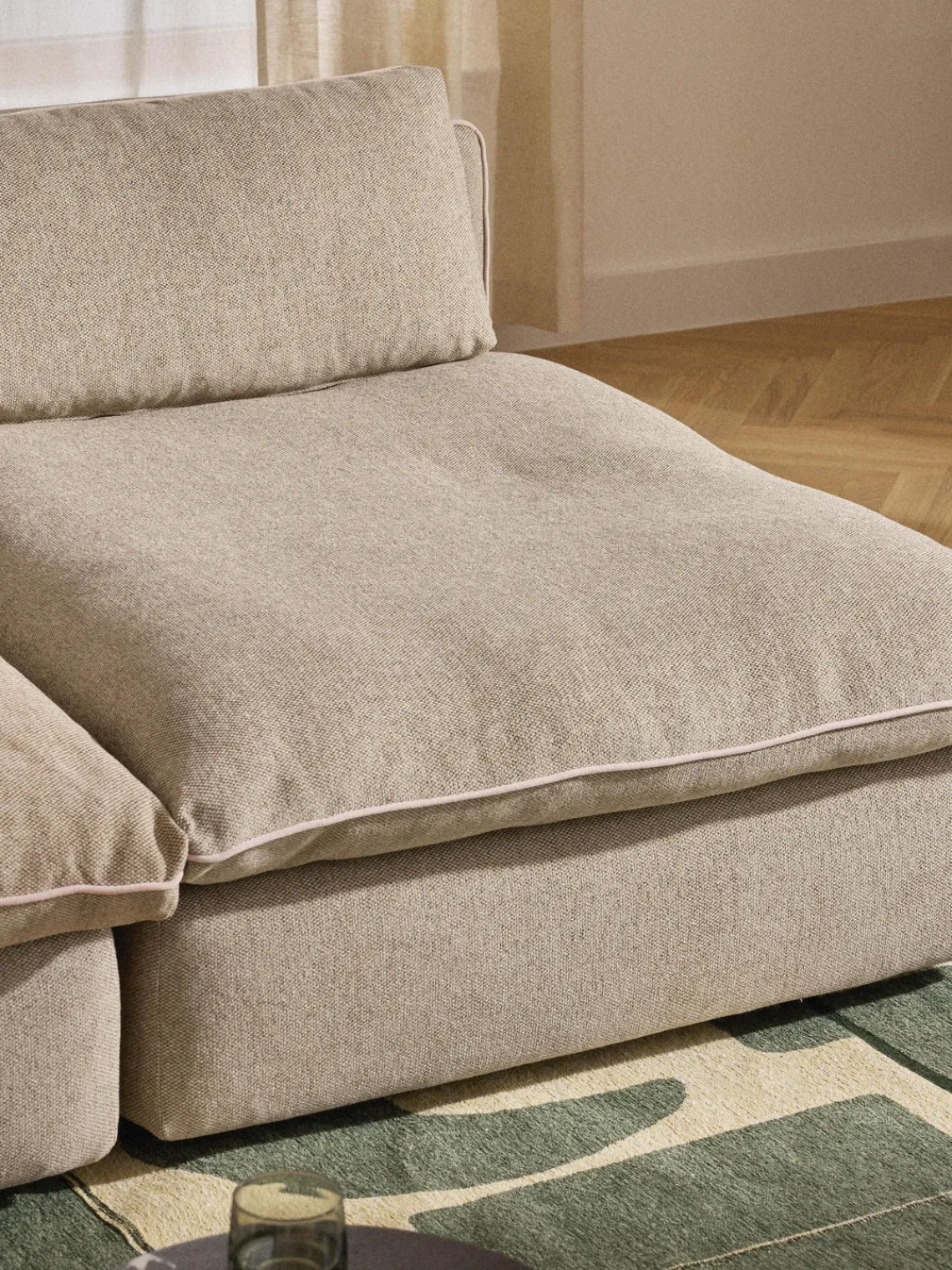 Sofás>Westwing Collection Módulo central grande Felix Bouclé beige