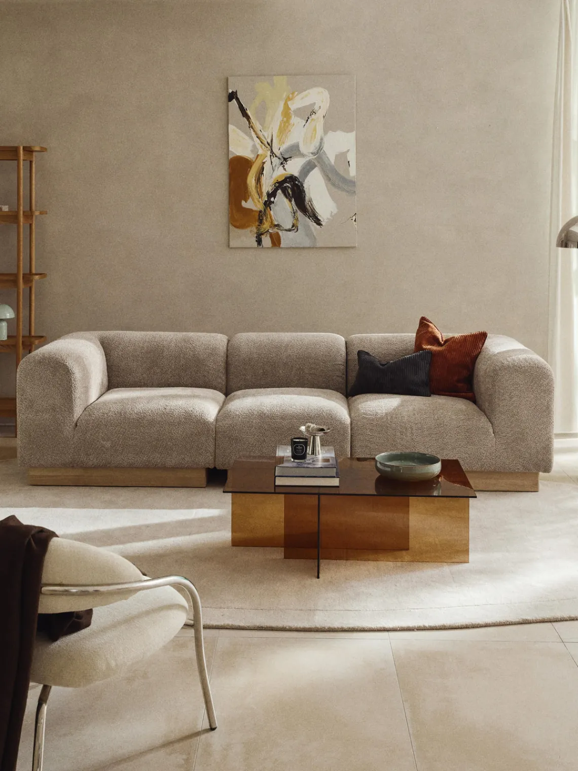 Outlet Módulo central sofá de borreguillo bouclé Natalie Sofás