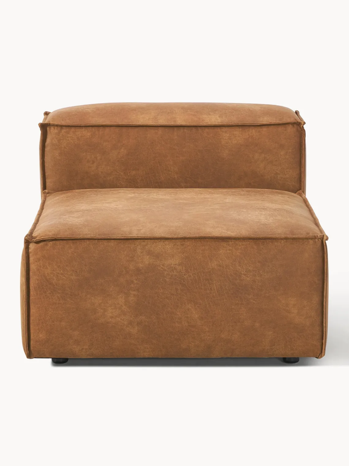 Sofás>Westwing Collection Módulo central sofá de cuero reciclado Lennon Cuero marrón