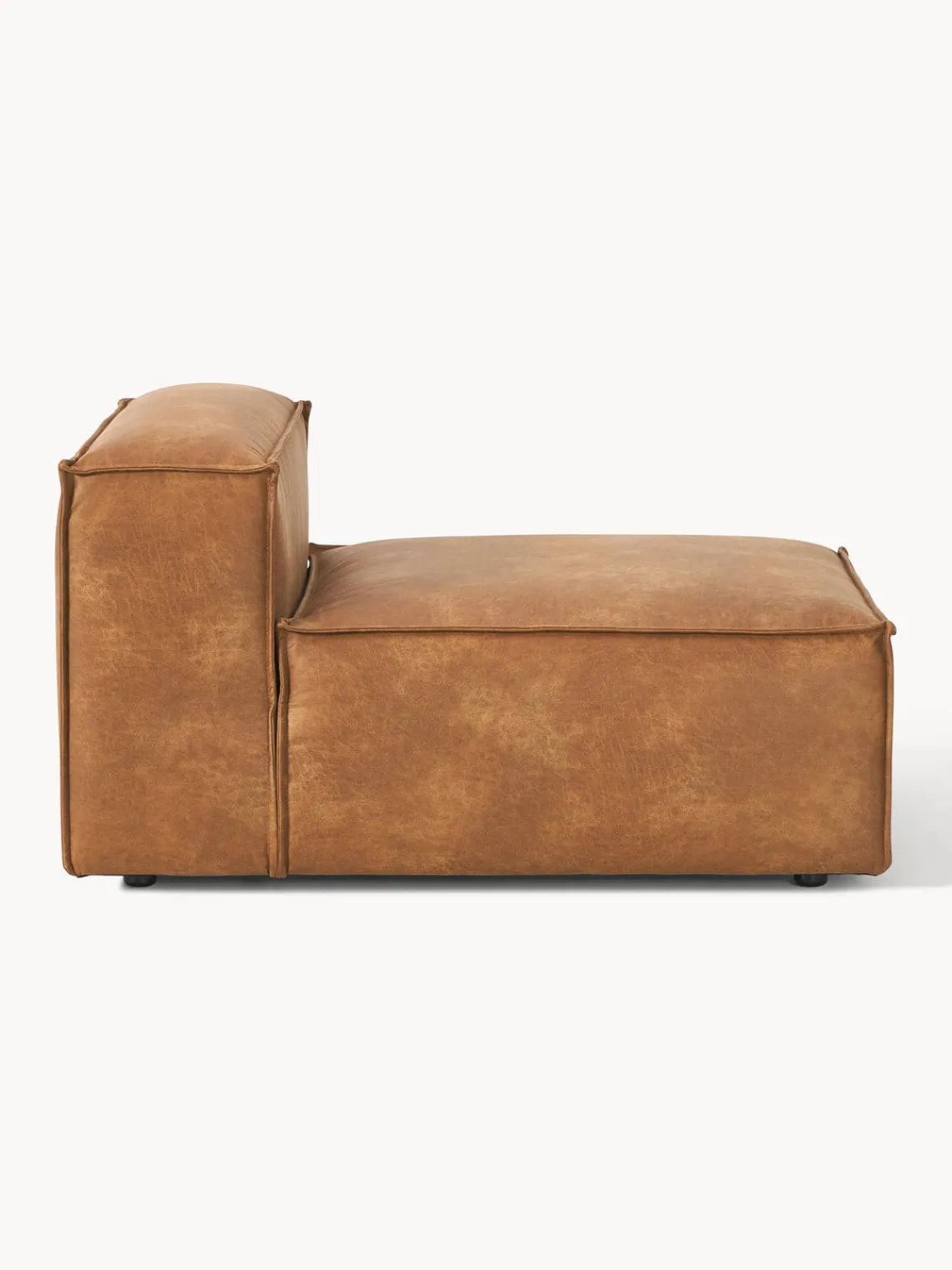 Sofás>Westwing Collection Módulo central sofá de cuero reciclado Lennon Cuero marrón