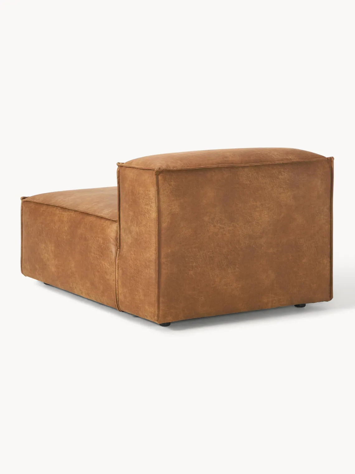 Sofás>Westwing Collection Módulo central sofá de cuero reciclado Lennon Cuero marrón