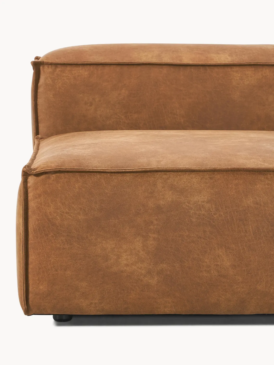 Sofás>Westwing Collection Módulo central sofá de cuero reciclado Lennon Cuero marrón