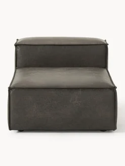 Sofás>Westwing Collection Módulo central sofá de cuero reciclado Lennon Cuero taupe