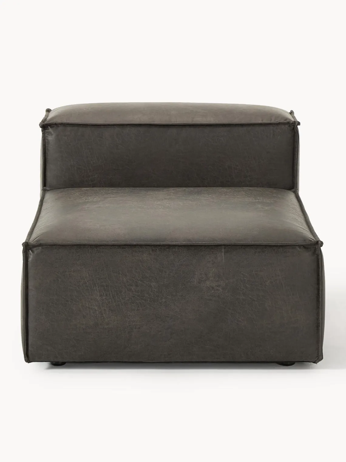 Sofás>Westwing Collection Módulo central sofá de cuero reciclado Lennon Cuero taupe