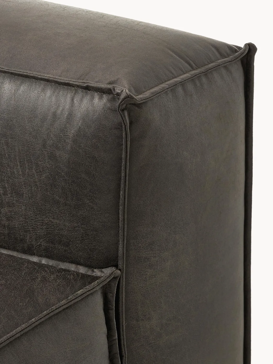 Sofás>Westwing Collection Módulo central sofá de cuero reciclado Lennon Cuero taupe