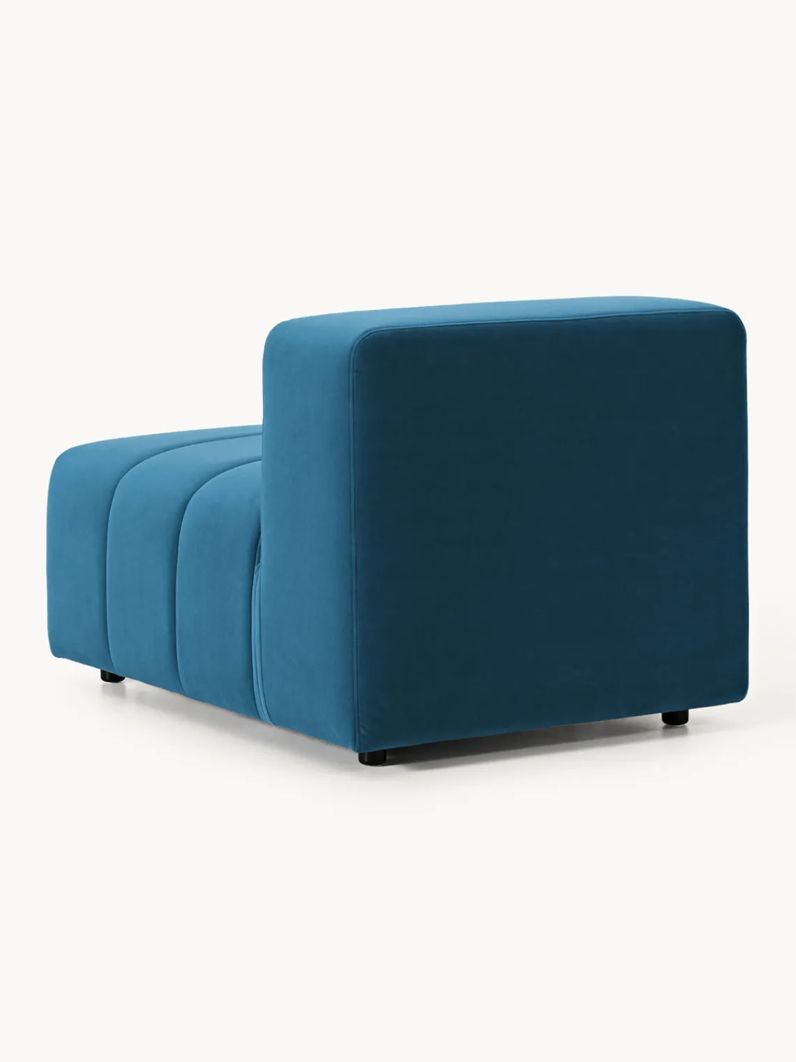 Sofás>Westwing Collection Módulo de centro de terciopelo Lena Terciopelo azul petróleo