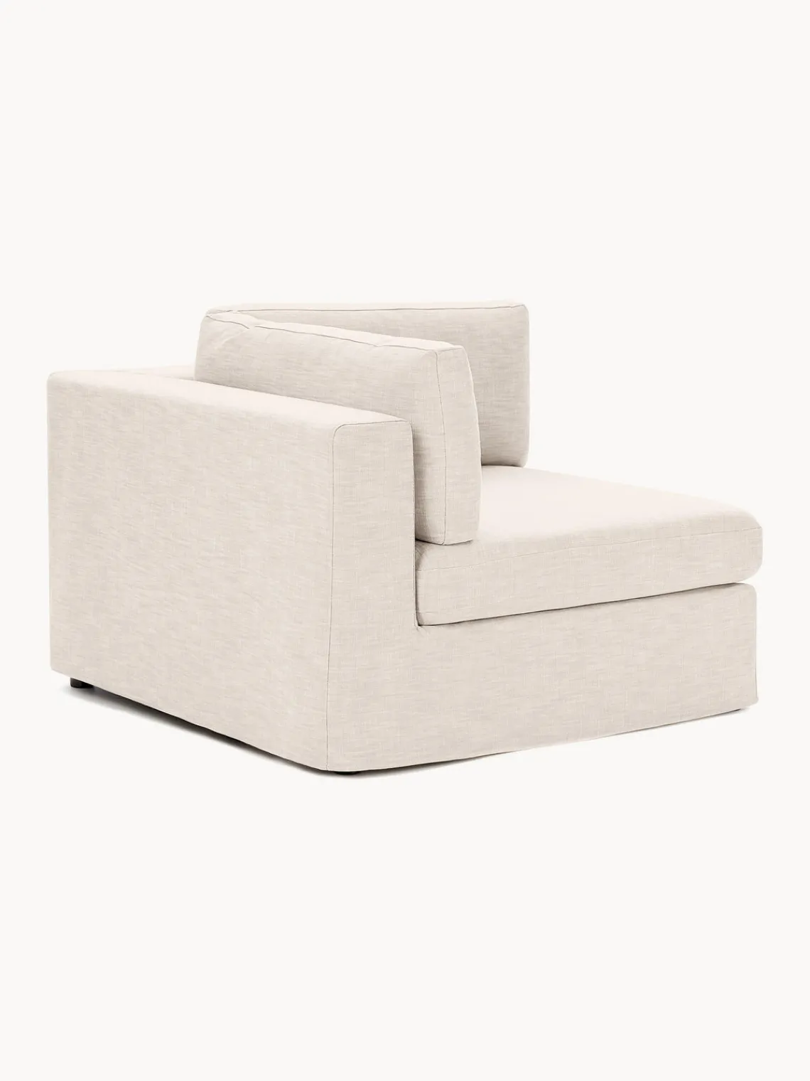 Sofás>Westwing Collection Módulo de esquina con tapizado desenfundable Russell Tejido beige claro jaspeado