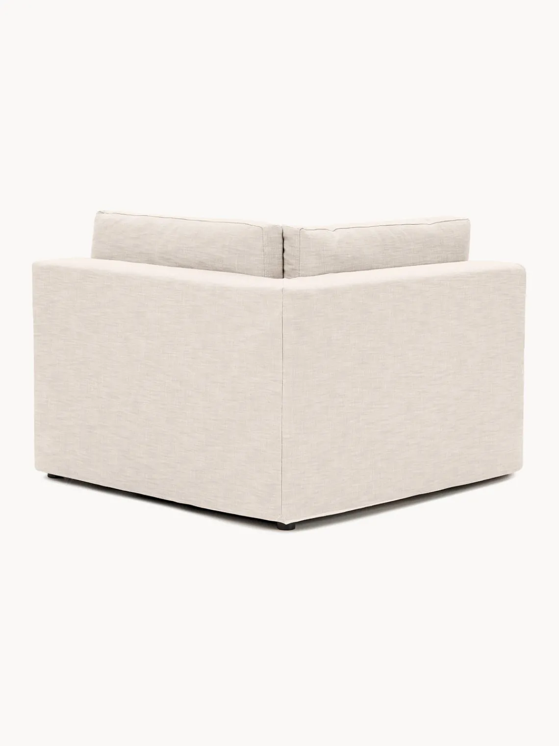 Sofás>Westwing Collection Módulo de esquina con tapizado desenfundable Russell Tejido beige claro jaspeado