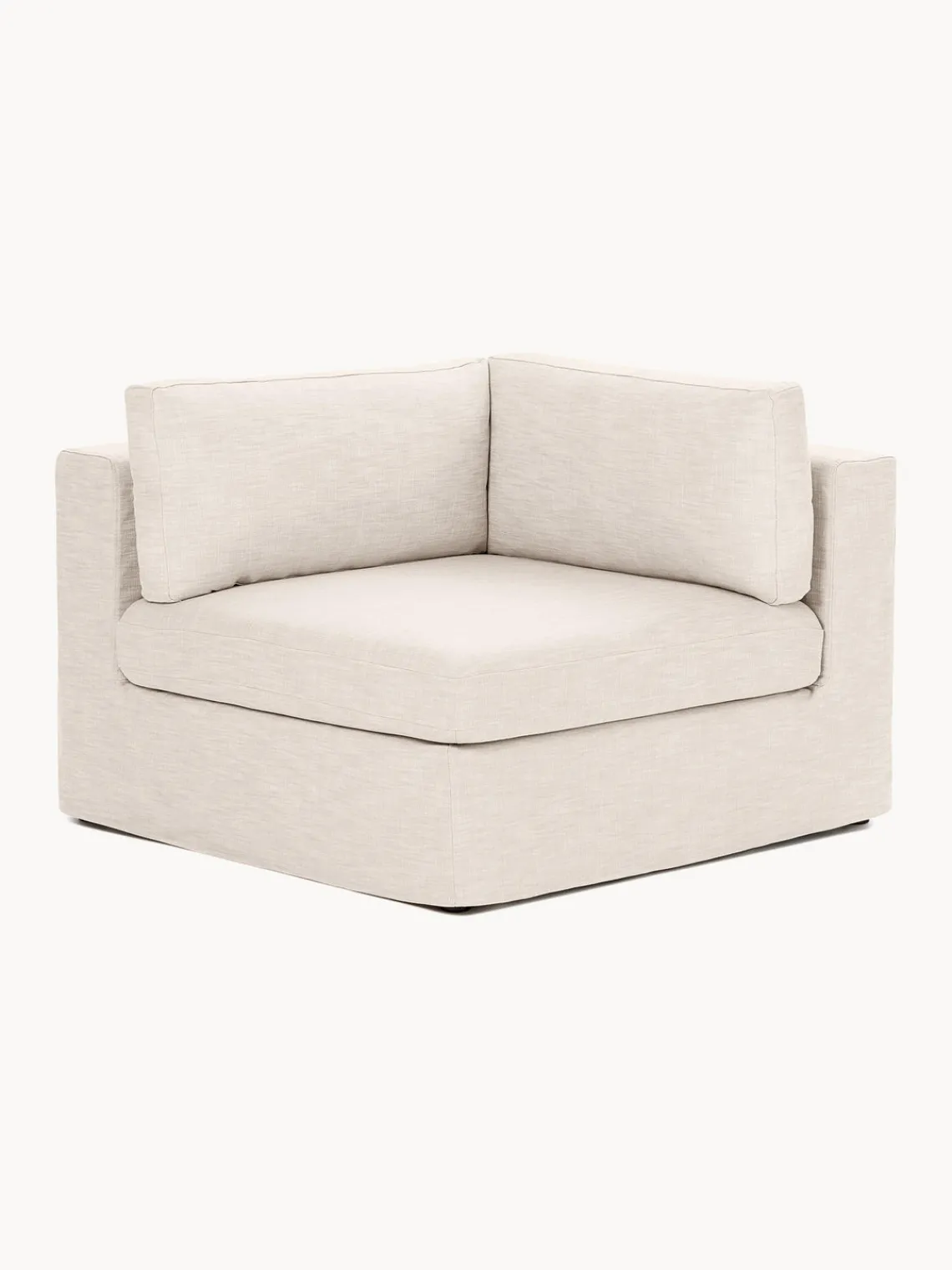 Sofás>Westwing Collection Módulo de esquina con tapizado desenfundable Russell Tejido beige claro jaspeado