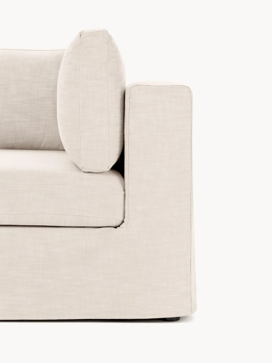 Sofás>Westwing Collection Módulo de esquina con tapizado desenfundable Russell Tejido beige claro jaspeado