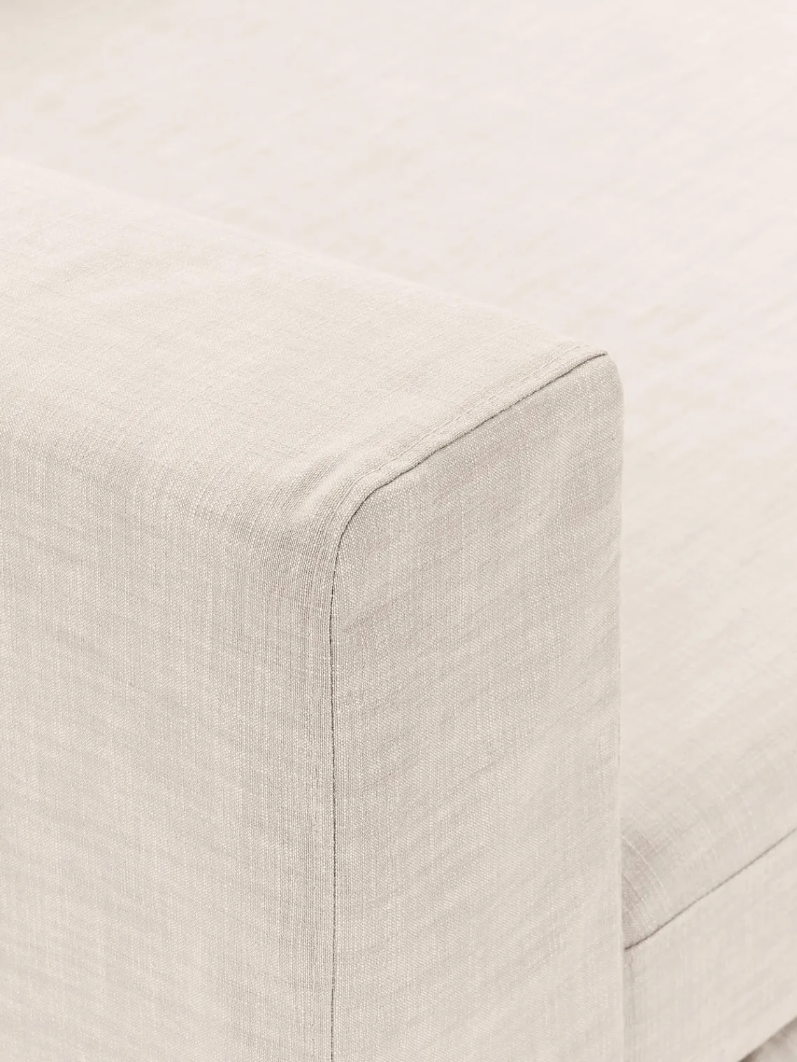 Sofás>Westwing Collection Módulo de esquina con tapizado desenfundable Russell Tejido beige claro jaspeado