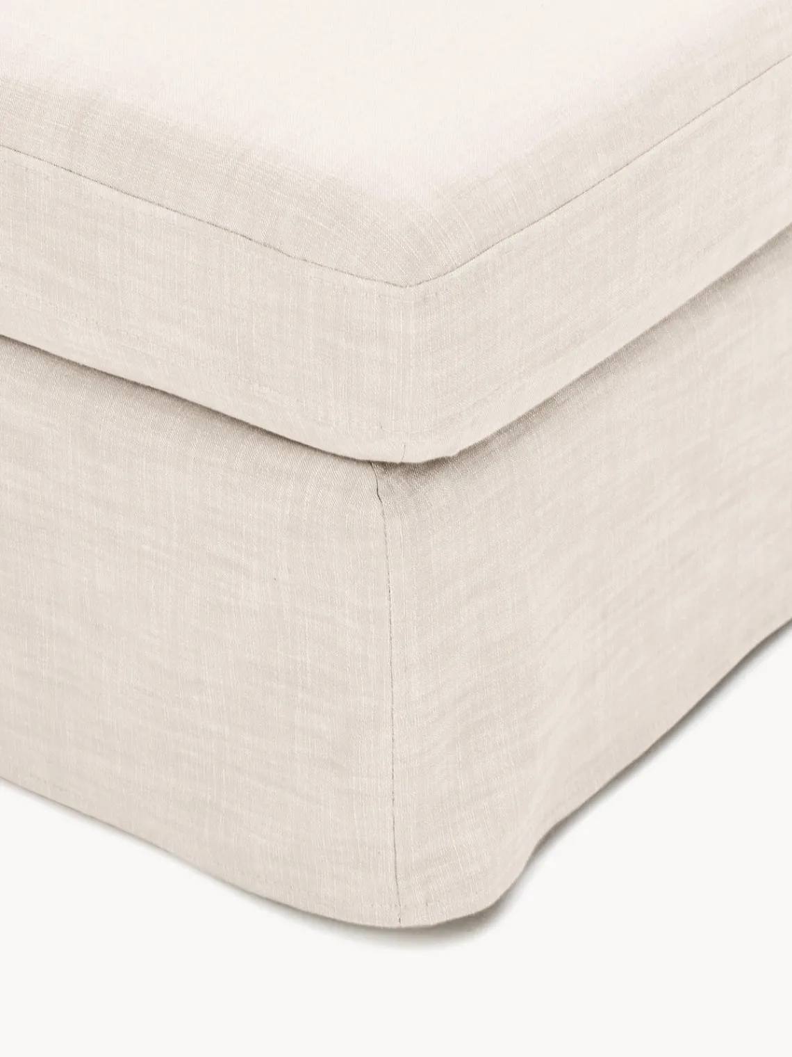 Sofás>Westwing Collection Módulo de esquina con tapizado desenfundable Russell Tejido beige claro jaspeado