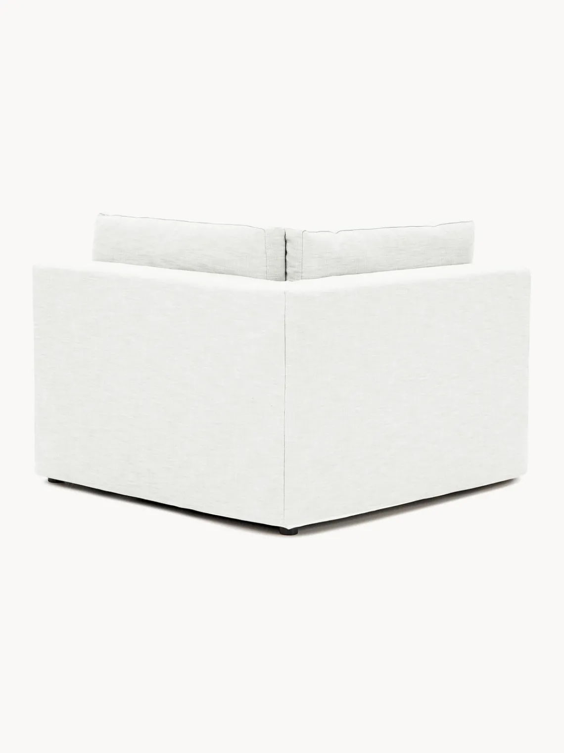 Sofás>Westwing Collection Módulo de esquina con tapizado desenfundable Russell Tejido blanco Off White jaspeado