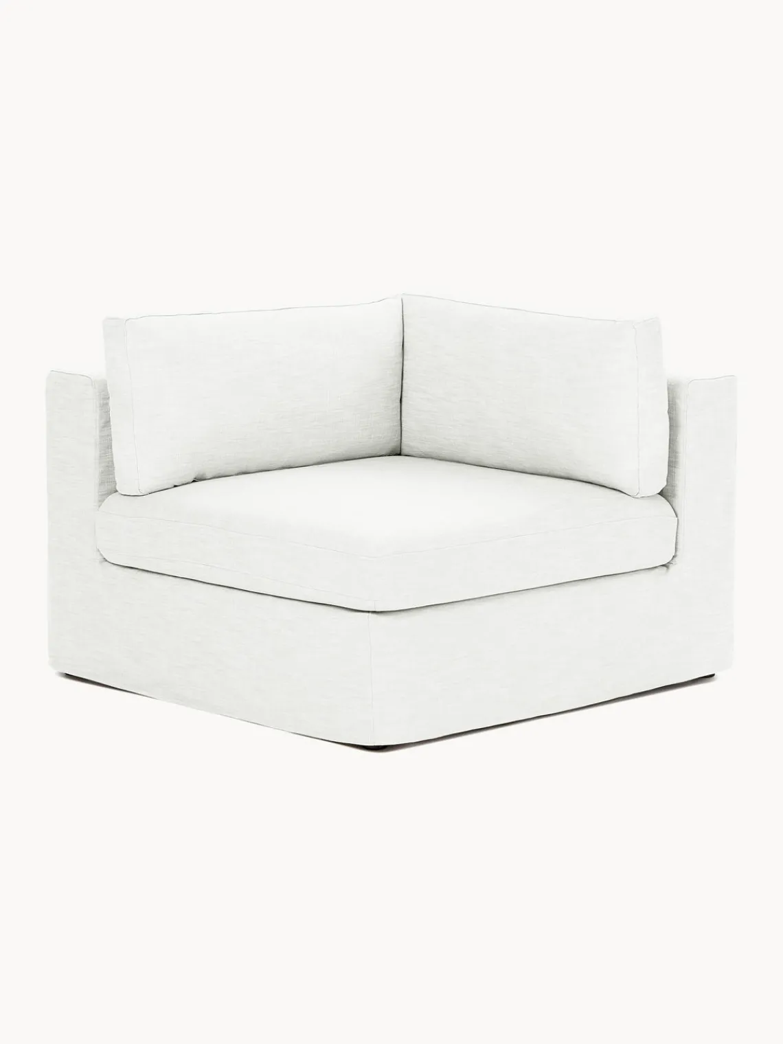 Sofás>Westwing Collection Módulo de esquina con tapizado desenfundable Russell Tejido blanco Off White jaspeado