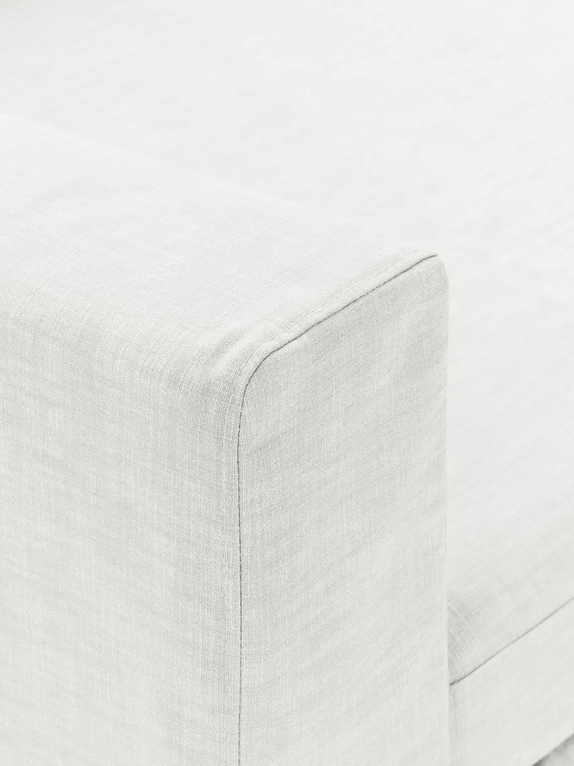 Sofás>Westwing Collection Módulo de esquina con tapizado desenfundable Russell Tejido blanco Off White jaspeado