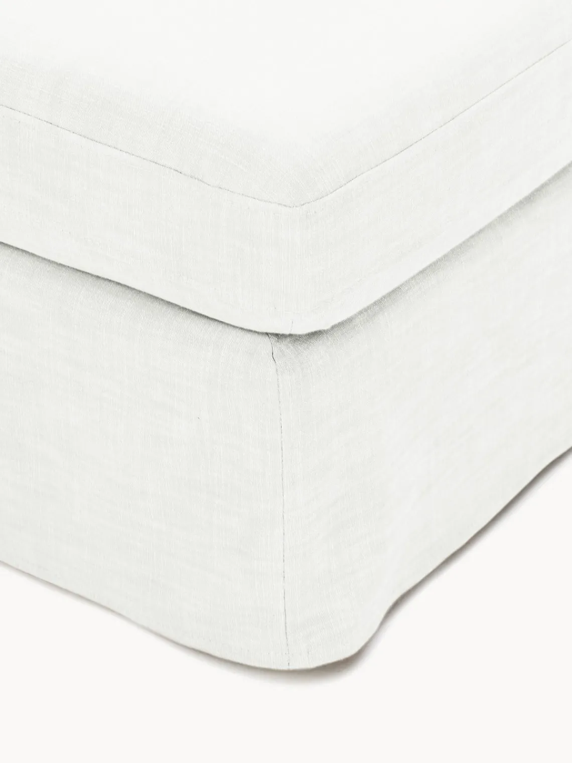 Sofás>Westwing Collection Módulo de esquina con tapizado desenfundable Russell Tejido blanco Off White jaspeado