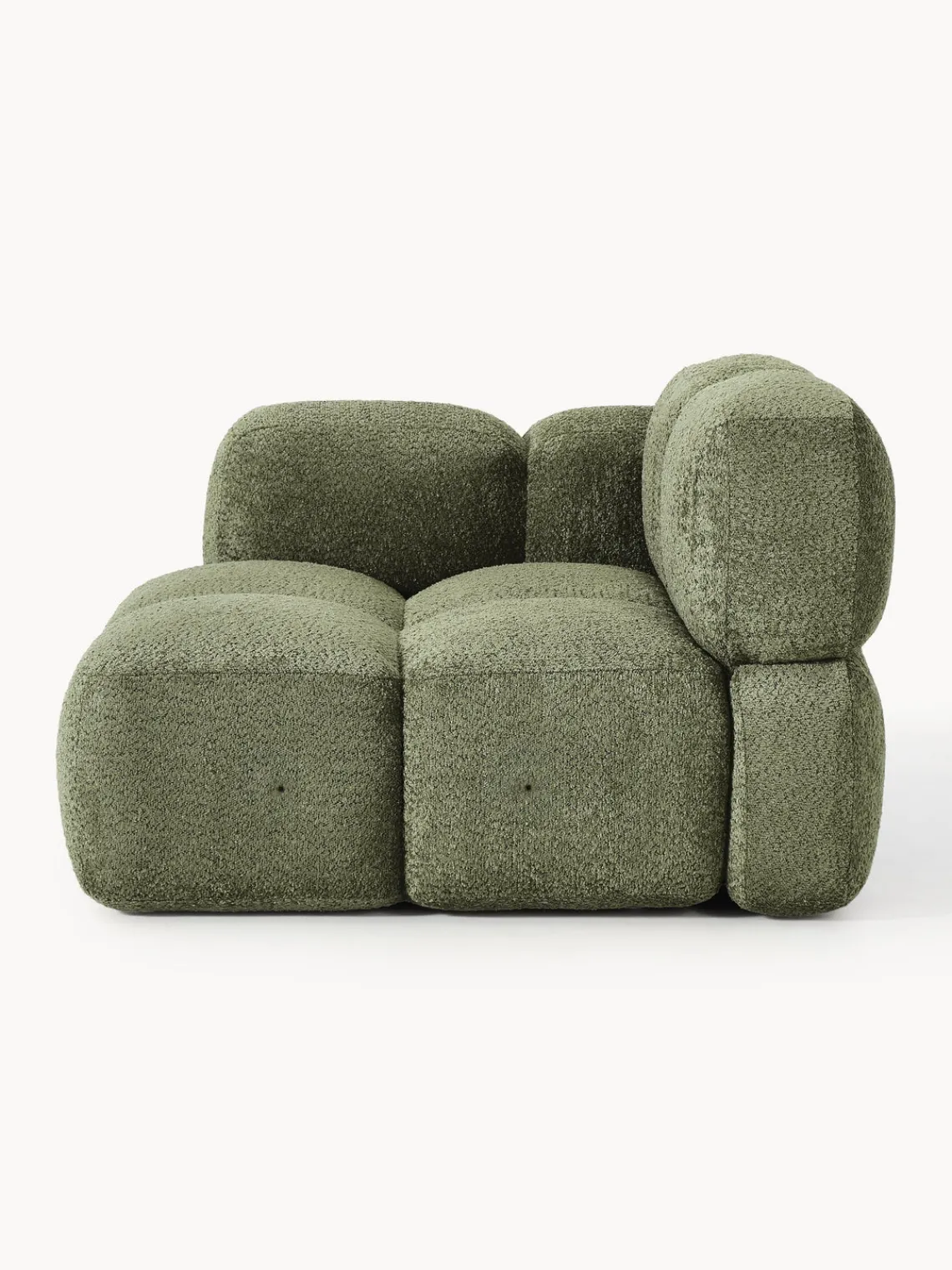 Sofás>Westwing Collection Módulo de esquina de borreguillo bouclé Tayla Borreguillo bouclé verde oscuro