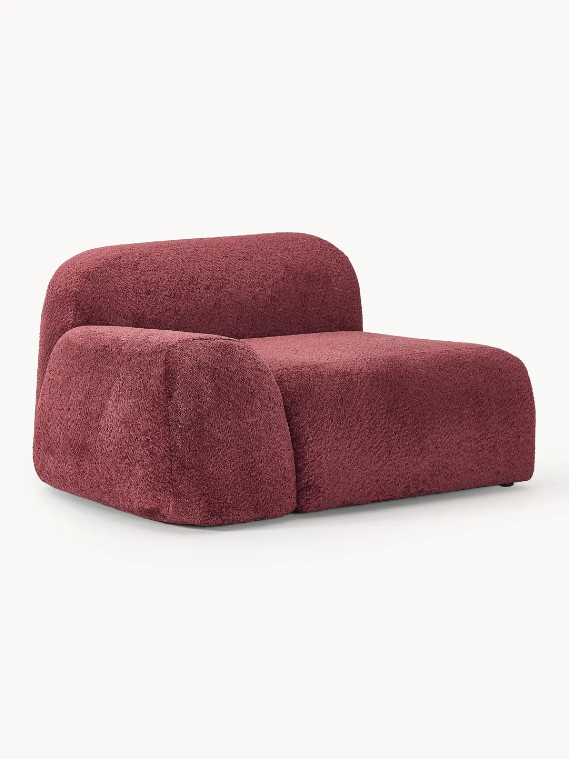 Sofás>Westwing Collection Módulo de esquina de borreguillo bouclé Wolke Borreguillo bouclé rojo vino