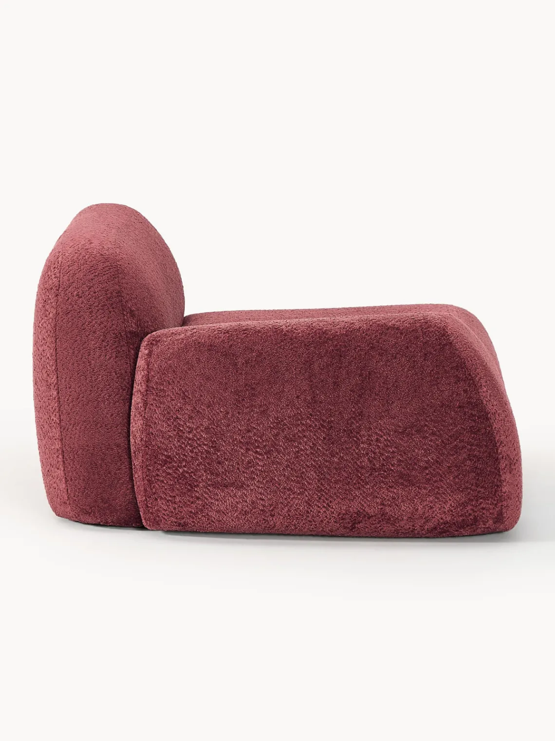 Sofás>Westwing Collection Módulo de esquina de borreguillo bouclé Wolke Borreguillo bouclé rojo vino
