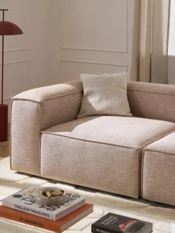 Sofás>Westwing Collection Módulo de esquina de mezcla de lino Lennon Mezcla de lino rojo óxido