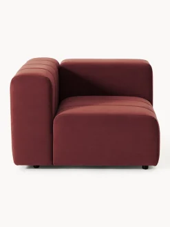 Sofás>Westwing Collection Módulo de esquina de terciopelo Lena Terciopelo rojo vino