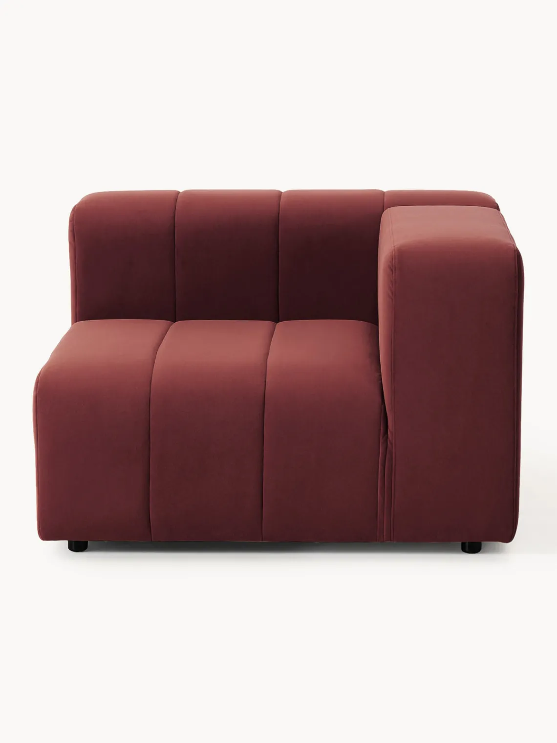 Sofás>Westwing Collection Módulo de esquina de terciopelo Lena Terciopelo rojo vino