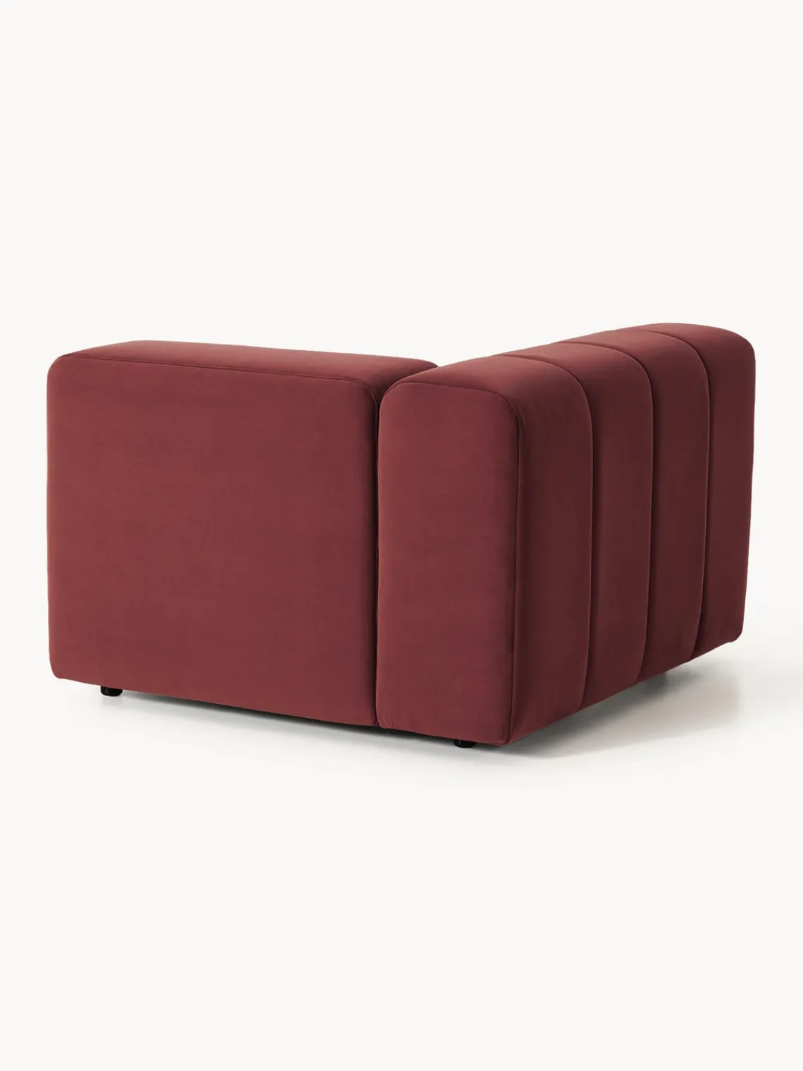 Sofás>Westwing Collection Módulo de esquina de terciopelo Lena Terciopelo rojo vino