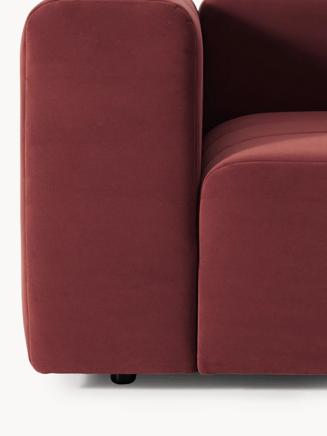 Sofás>Westwing Collection Módulo de esquina de terciopelo Lena Terciopelo rojo vino