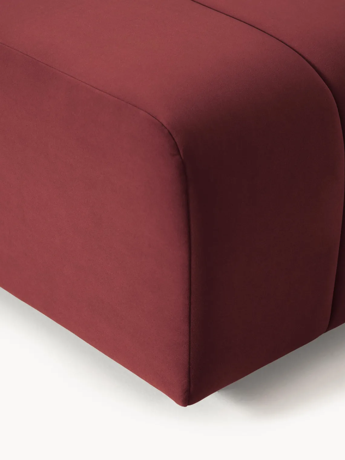 Sofás>Westwing Collection Módulo de esquina de terciopelo Lena Terciopelo rojo vino