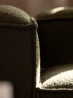 Sofás>Westwing Collection Módulo de esquina en tejido bouclé Lennon Bouclé verde oliva