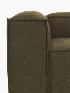 Sofás></noscript>Westwing Collection Módulo de esquina en tejido bouclé Lennon Bouclé verde oliva