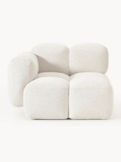 Sofás>Westwing Collection Módulo de esquina en tejido bouclé Tayla Bouclé blanco Off White