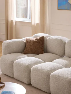 Sofás>Westwing Collection Módulo de esquina en tejido bouclé Tayla Bouclé blanco Off White