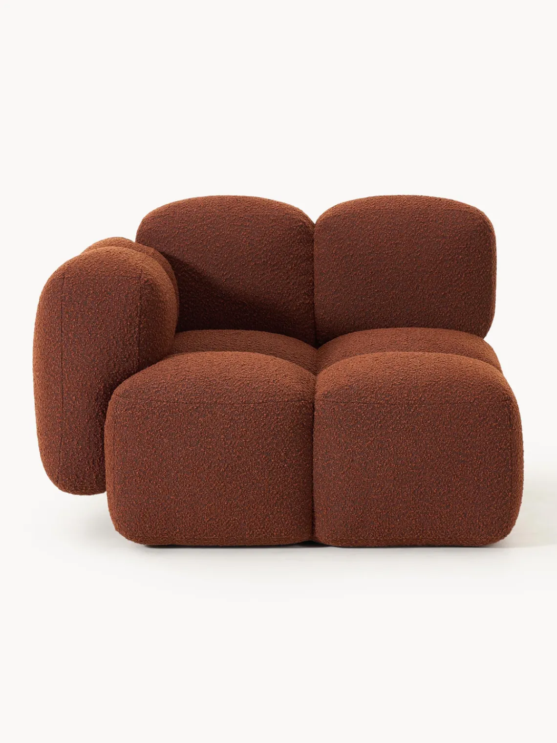 Sofás>Westwing Collection Módulo de esquina en tejido bouclé Tayla Bouclé terracota