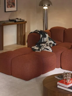 Sofás>Westwing Collection Módulo de esquina en tejido bouclé Tayla Bouclé terracota