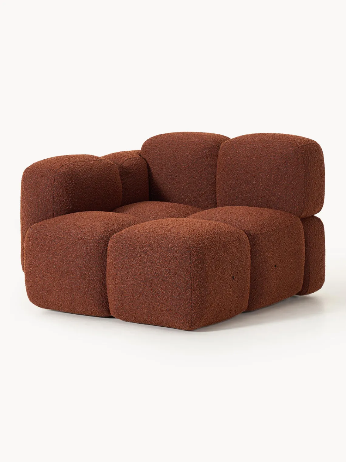 Sofás>Westwing Collection Módulo de esquina en tejido bouclé Tayla Bouclé terracota