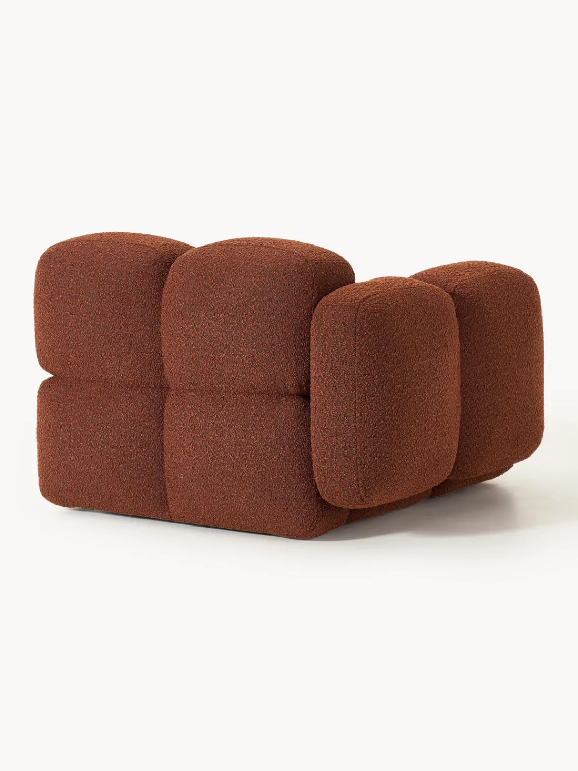 Sofás>Westwing Collection Módulo de esquina en tejido bouclé Tayla Bouclé terracota