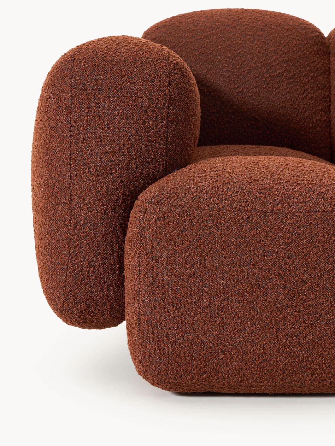 Sofás>Westwing Collection Módulo de esquina en tejido bouclé Tayla Bouclé terracota