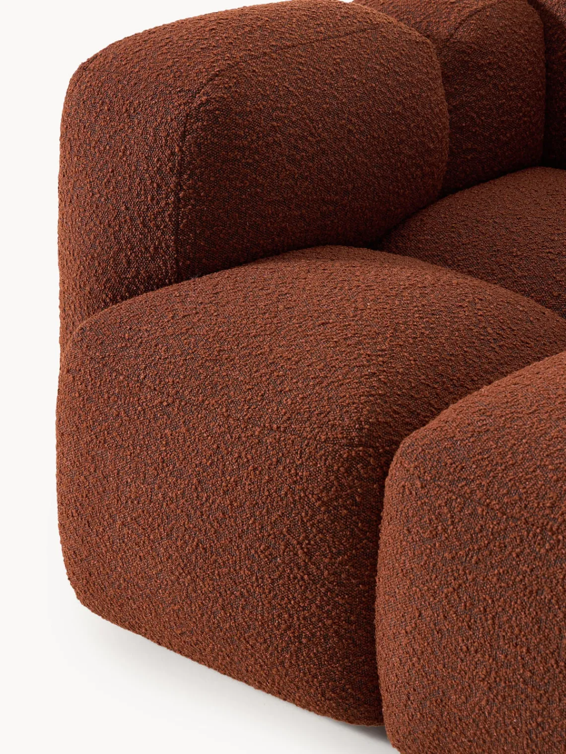 Sofás>Westwing Collection Módulo de esquina en tejido bouclé Tayla Bouclé terracota