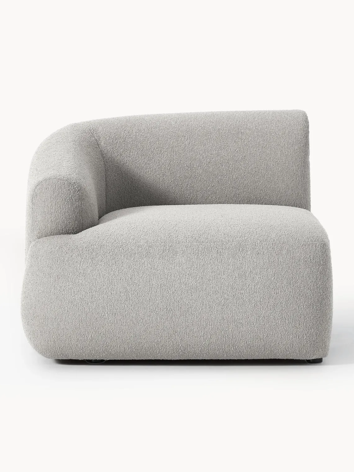 Sofás>Westwing Collection Módulo de esquina en tejido bouclé Sofia Bouclé gris claro