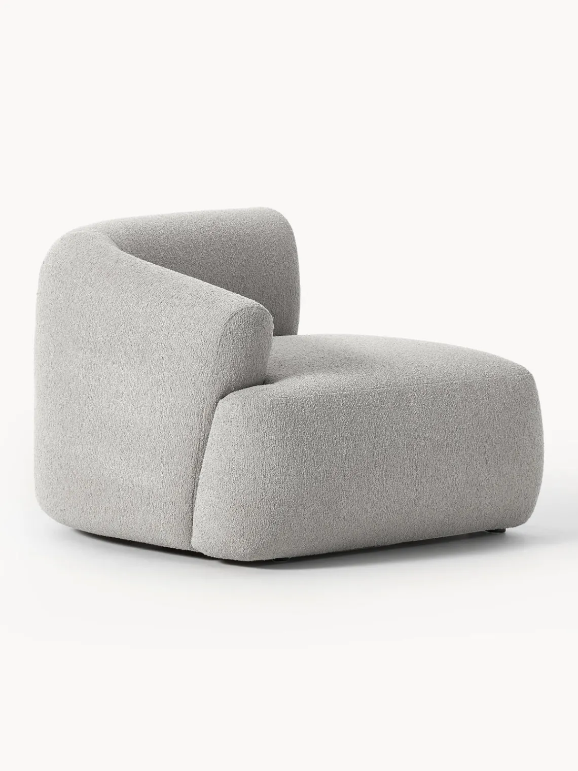 Sofás>Westwing Collection Módulo de esquina en tejido bouclé Sofia Bouclé gris claro